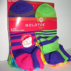 Gold Toe Big Girls' Six-Pack Liner Socks